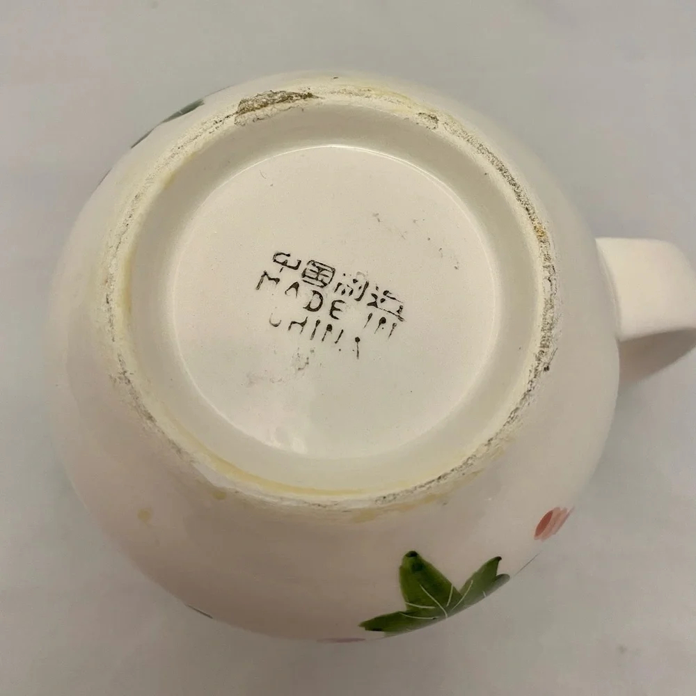 Small Painted Creamer, Grapes Fruit Design, Vintage EUC